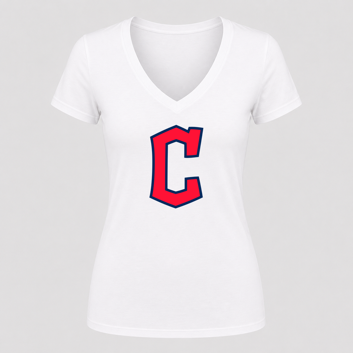 Women's Cleveland Guardians V Neck T-Shirt in white