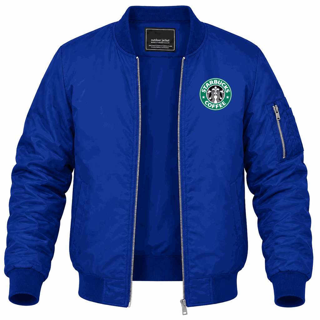 Men's Starbucks Lightweight Bomber Jacket - Blue