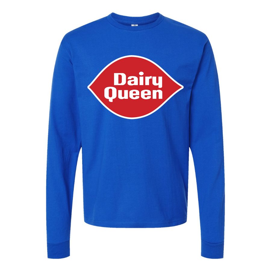 Men's dairy-queen-logo-png-transparent Long sleeves Cotton Blend T-Shirt - Blue