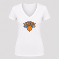 Women's New York Knicks V Neck T-Shirt in white