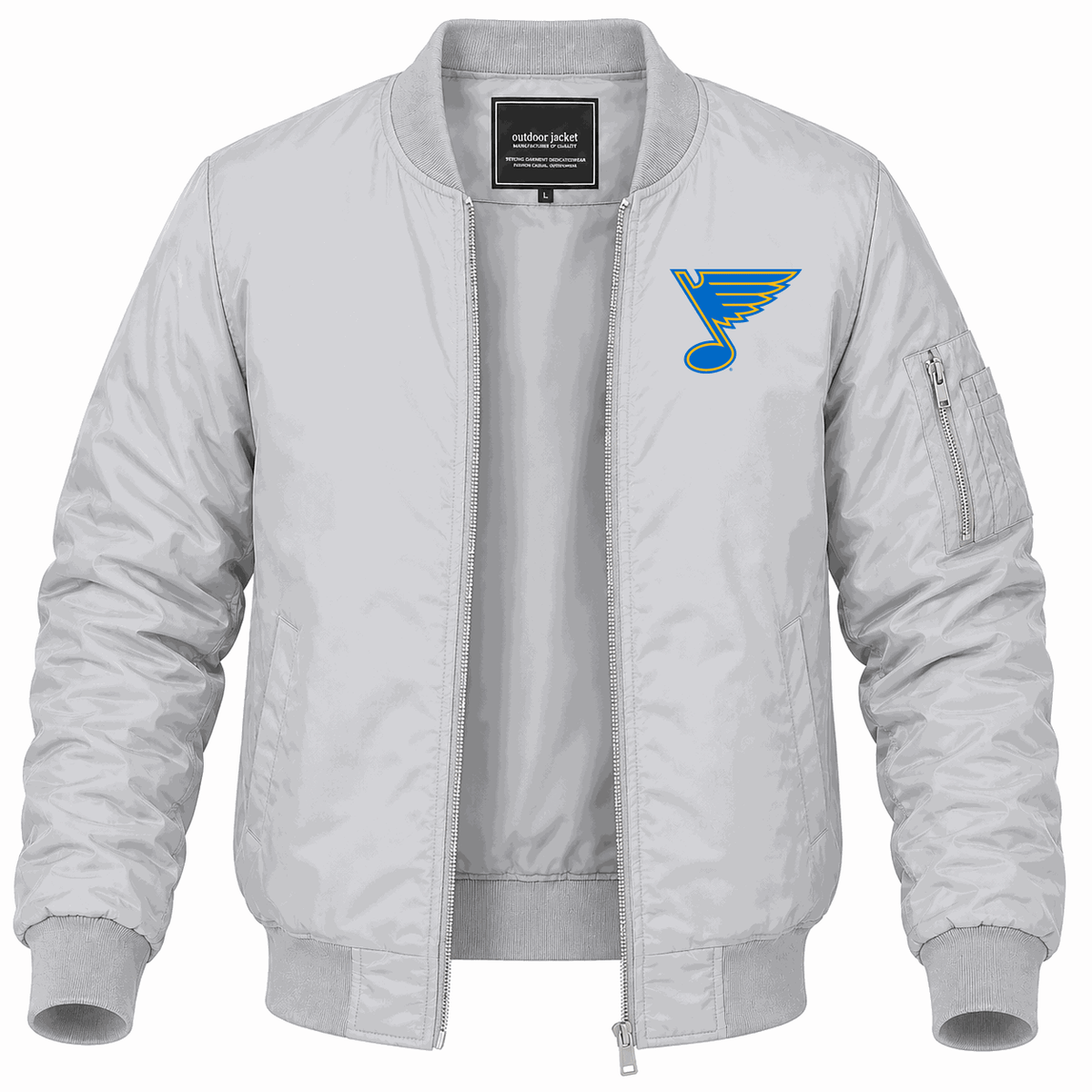 Men's St. Louis Blues Lightweight Bomber Jacket - Gray