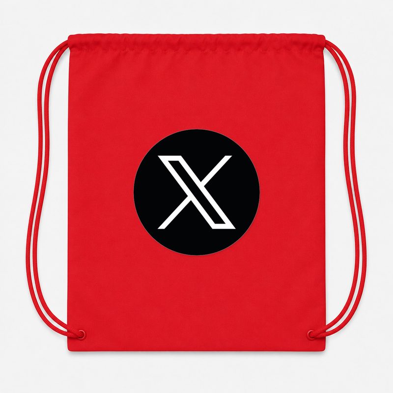 Twitter X Drawstring Bag - Red