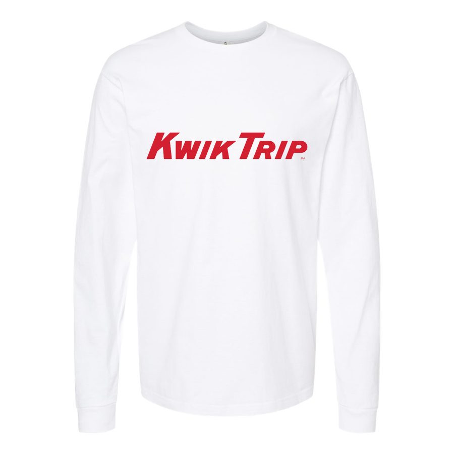 Men's Kwik-Trip-Logo Long sleeves Cotton Blend T-Shirt - White