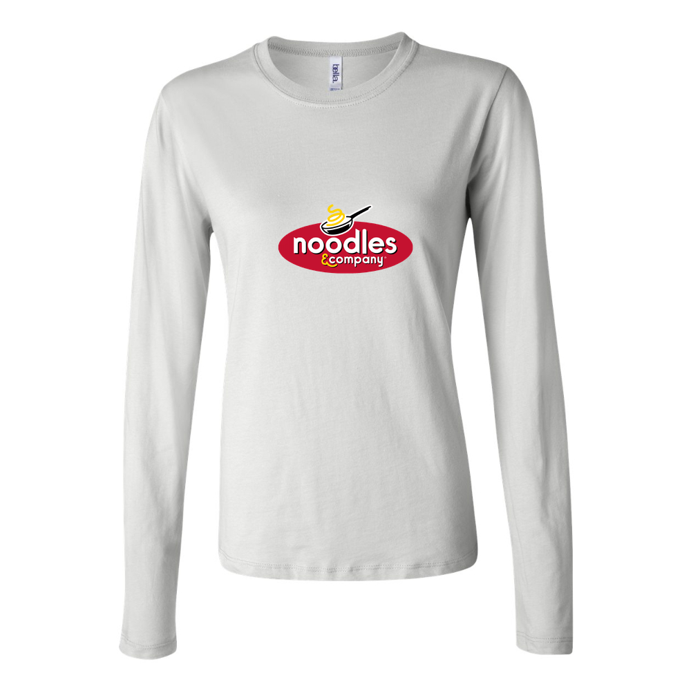 Women's Logo Noodles Company 1536x864 Long Sleeve T-Shirt - White