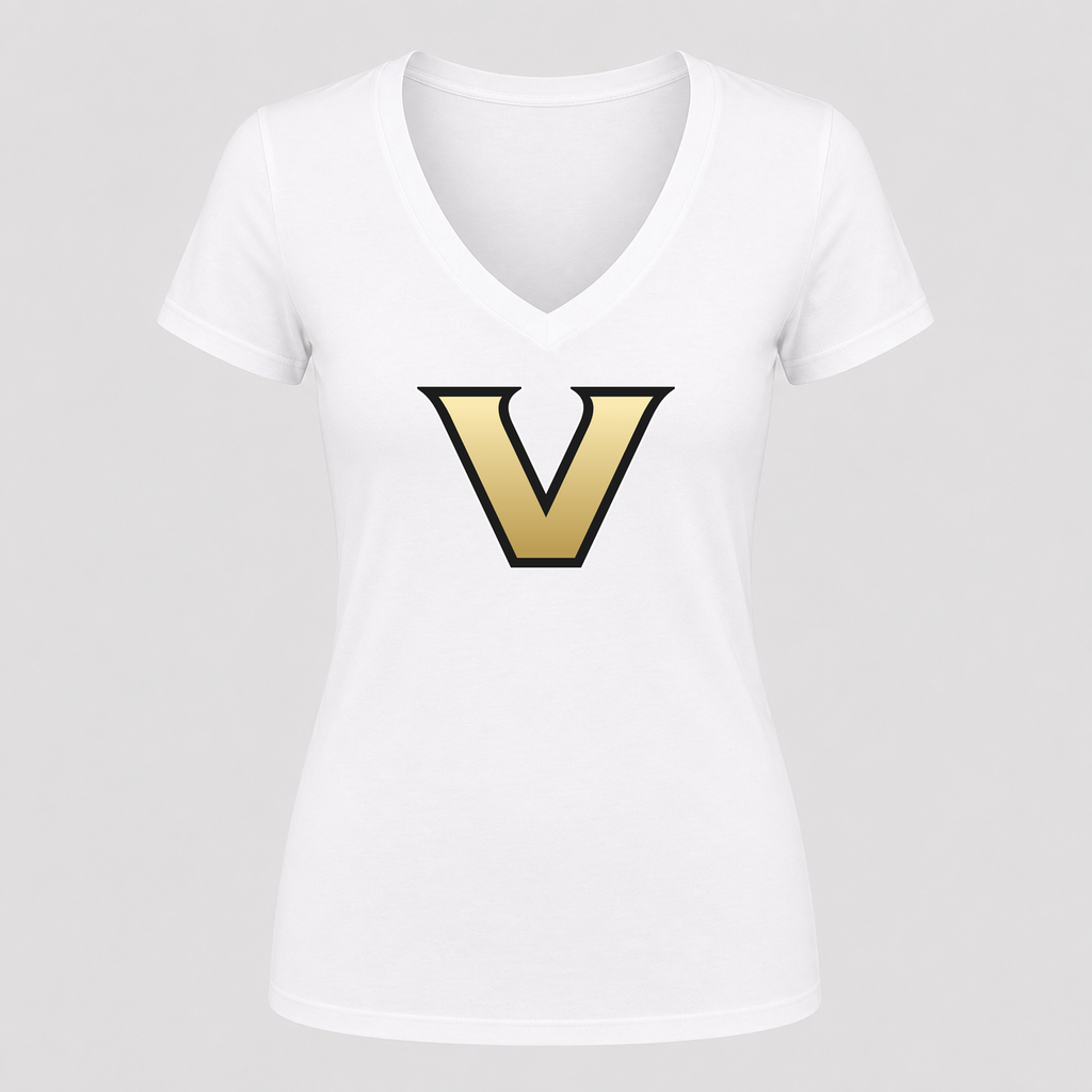 Women's Vanderbilt Commodores V Neck T-Shirt in white