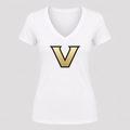 Women's Vanderbilt Commodores V Neck T-Shirt in white