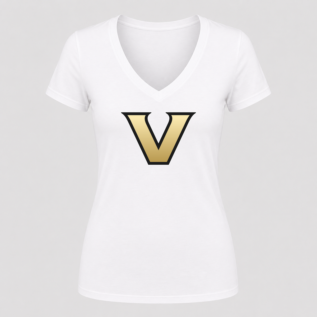 Women's Vanderbilt Commodores V Neck T-Shirt in white