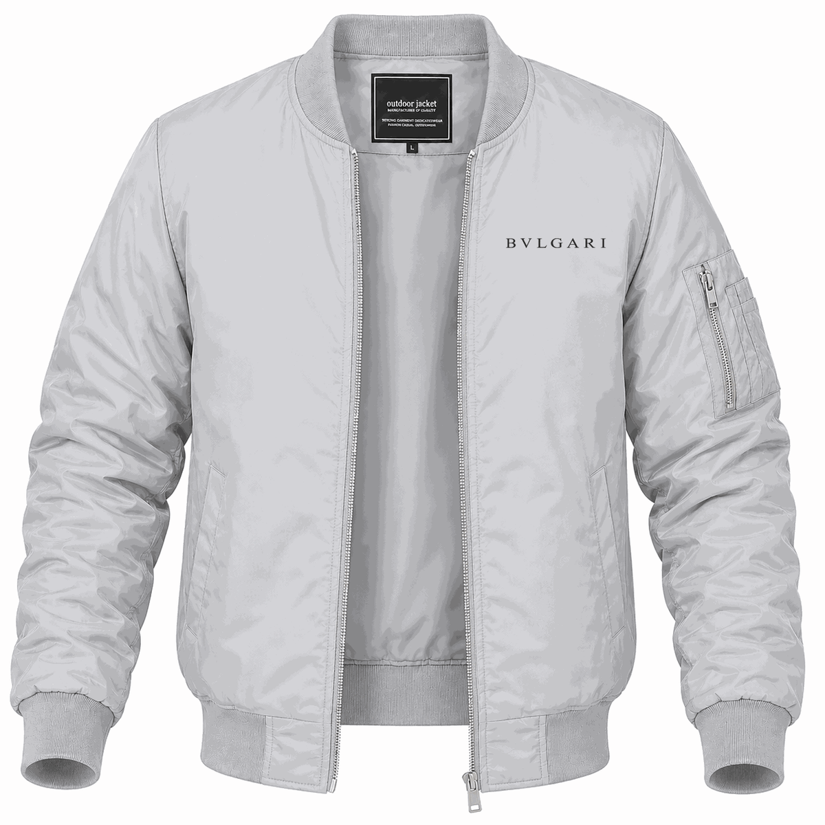 Men's Bvlgari Lightweight Bomber Jacket - Gray