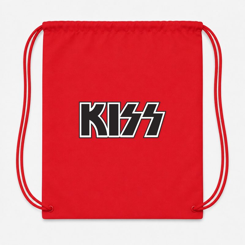 Kiss Drawstring Bag - Red