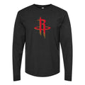Men's Houston Rockets Long sleeves Cotton Blend T-Shirt - Black