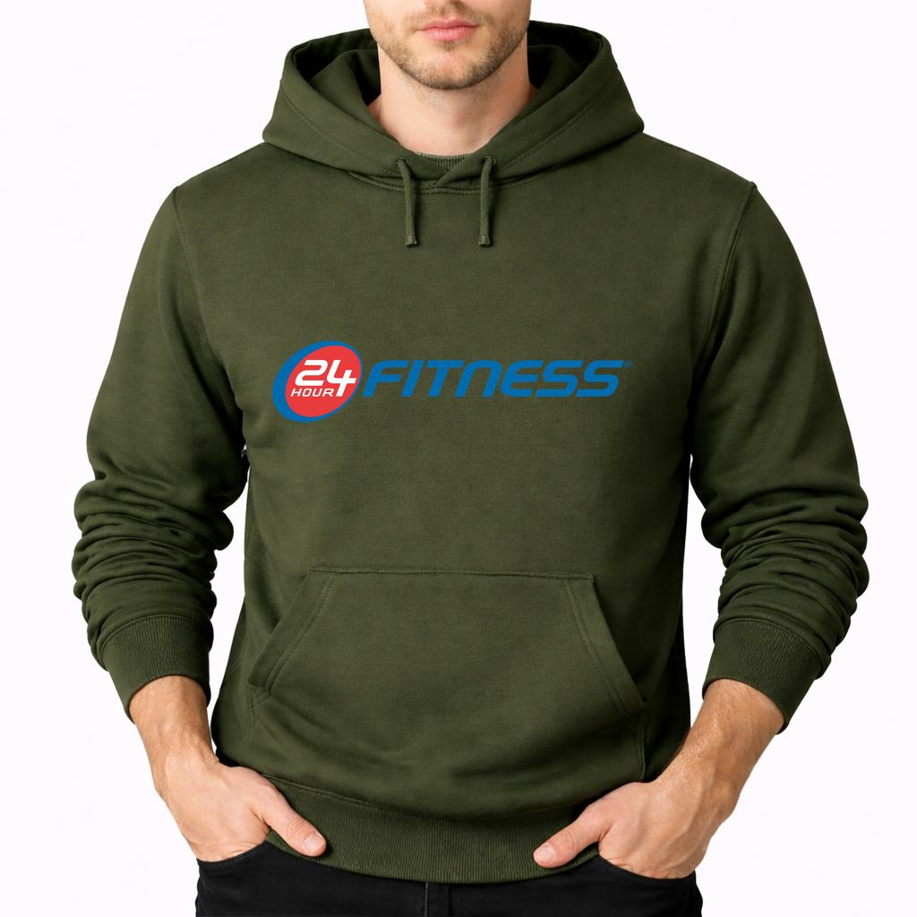 Men's 24 Hour Fitness Pullover Hoodie - Army Green