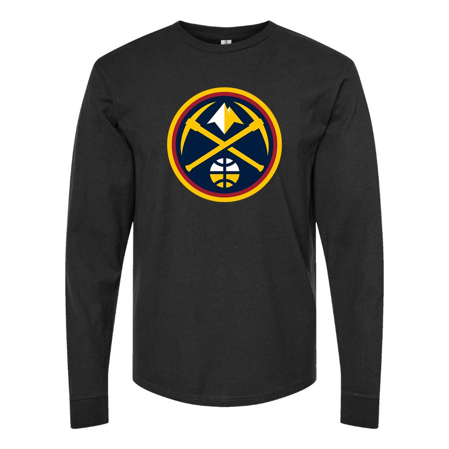 Men's Denver Nuggets Long sleeves Cotton Blend T-Shirt - Black
