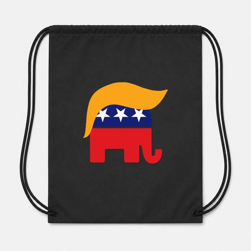 Donald Trump GOP Elephant Drawstring Bag - Black