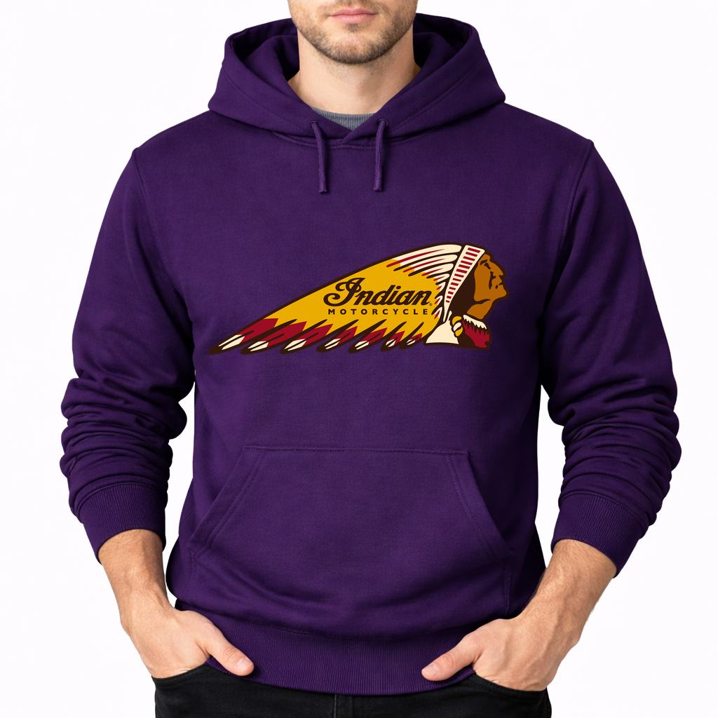 Men's Indian Motorcycle Pullover Hoodie - Purple