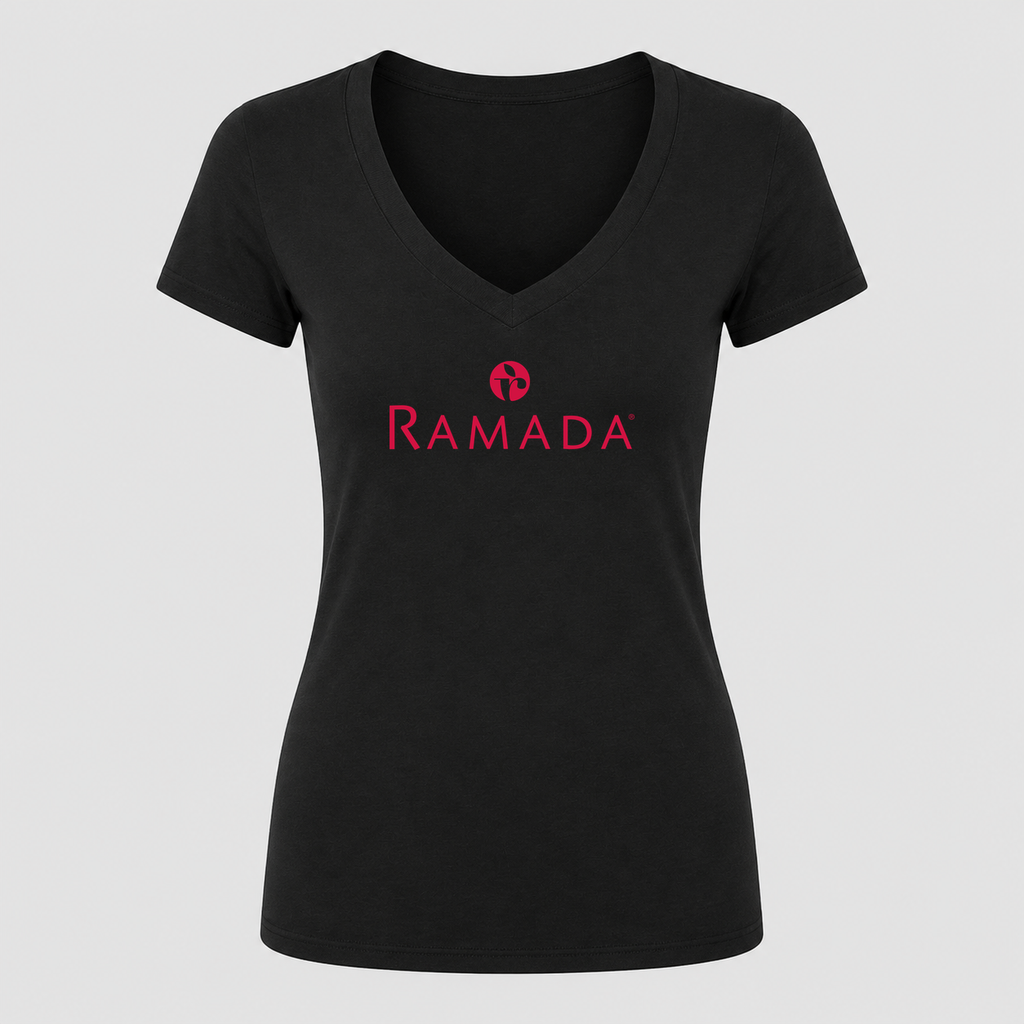 Women's Ramada V Neck T-Shirt in black