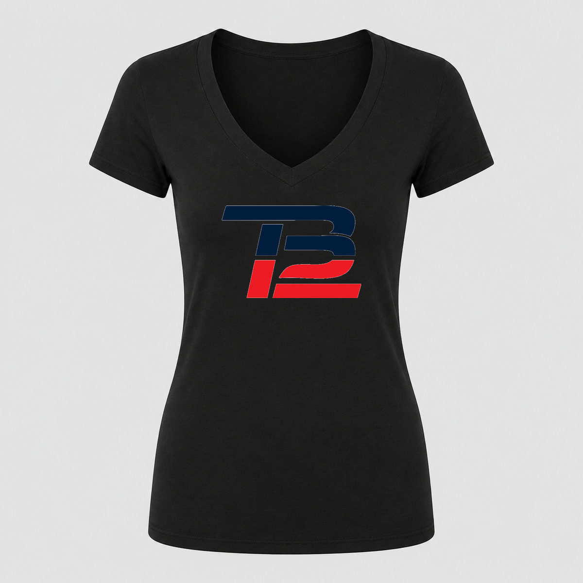 Women's Tom Brady 12 V Neck T-Shirt in black