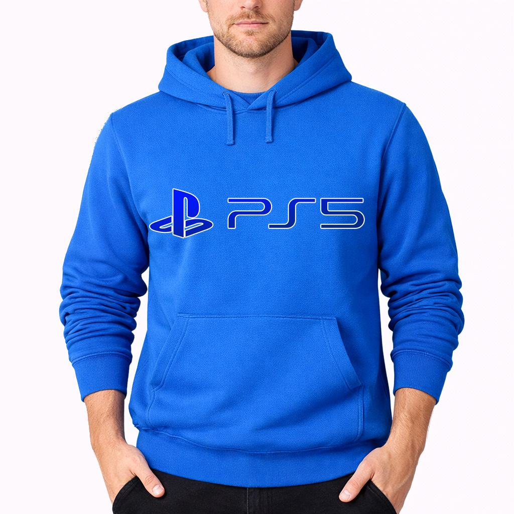 Men's PS5 Blue Pullover Hoodie - Azure