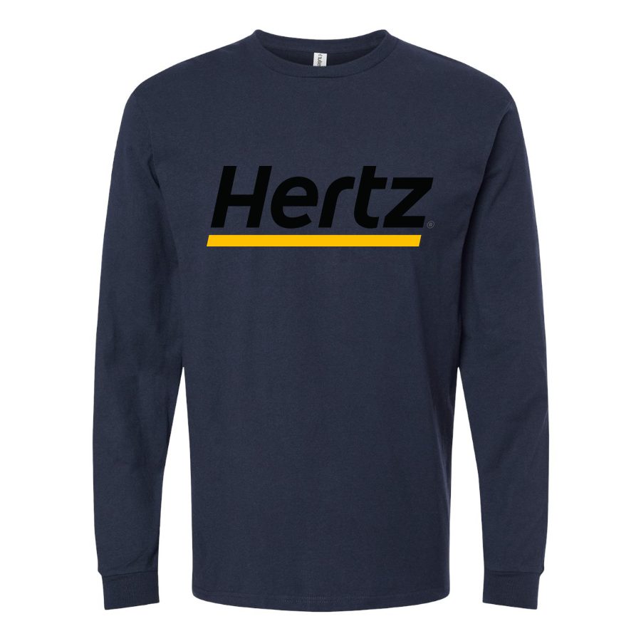 Men's Hertz Long sleeves Cotton Blend T-Shirt - Navy
