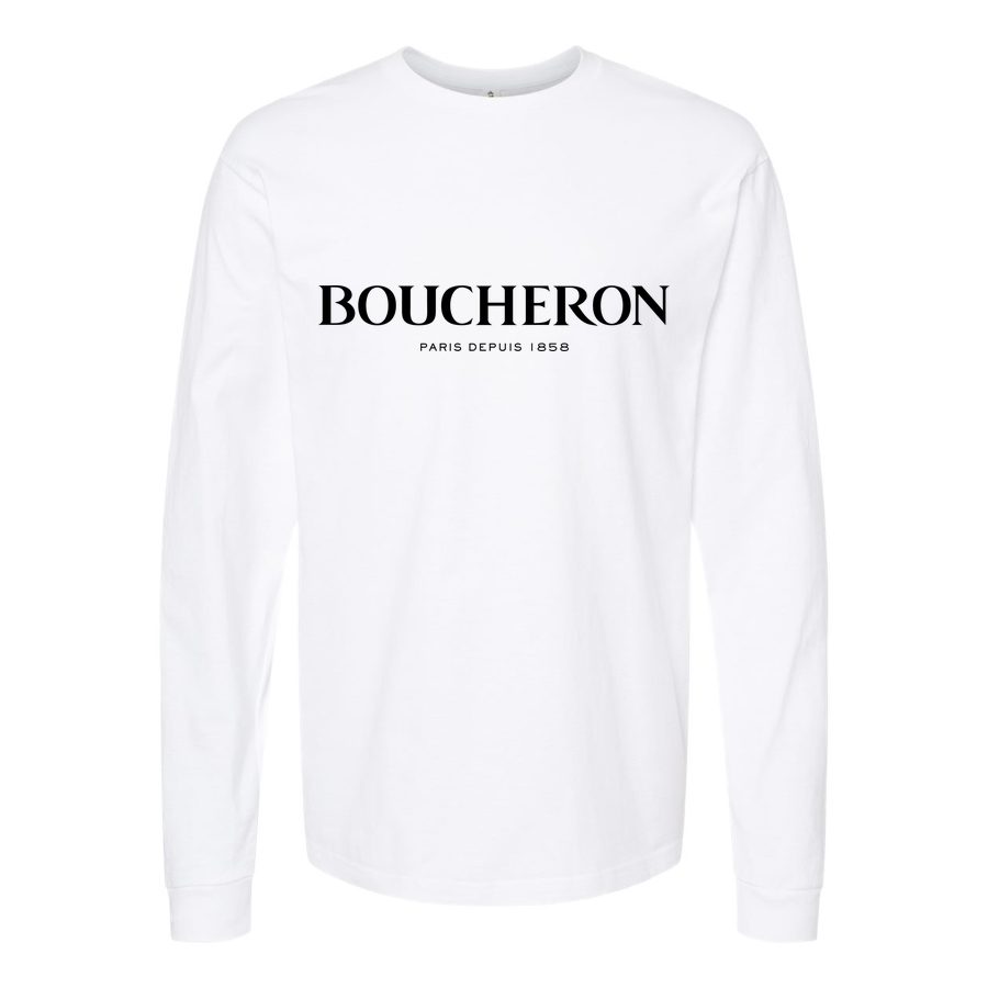Men's Boucheron Long sleeves Cotton Blend T-Shirt - White
