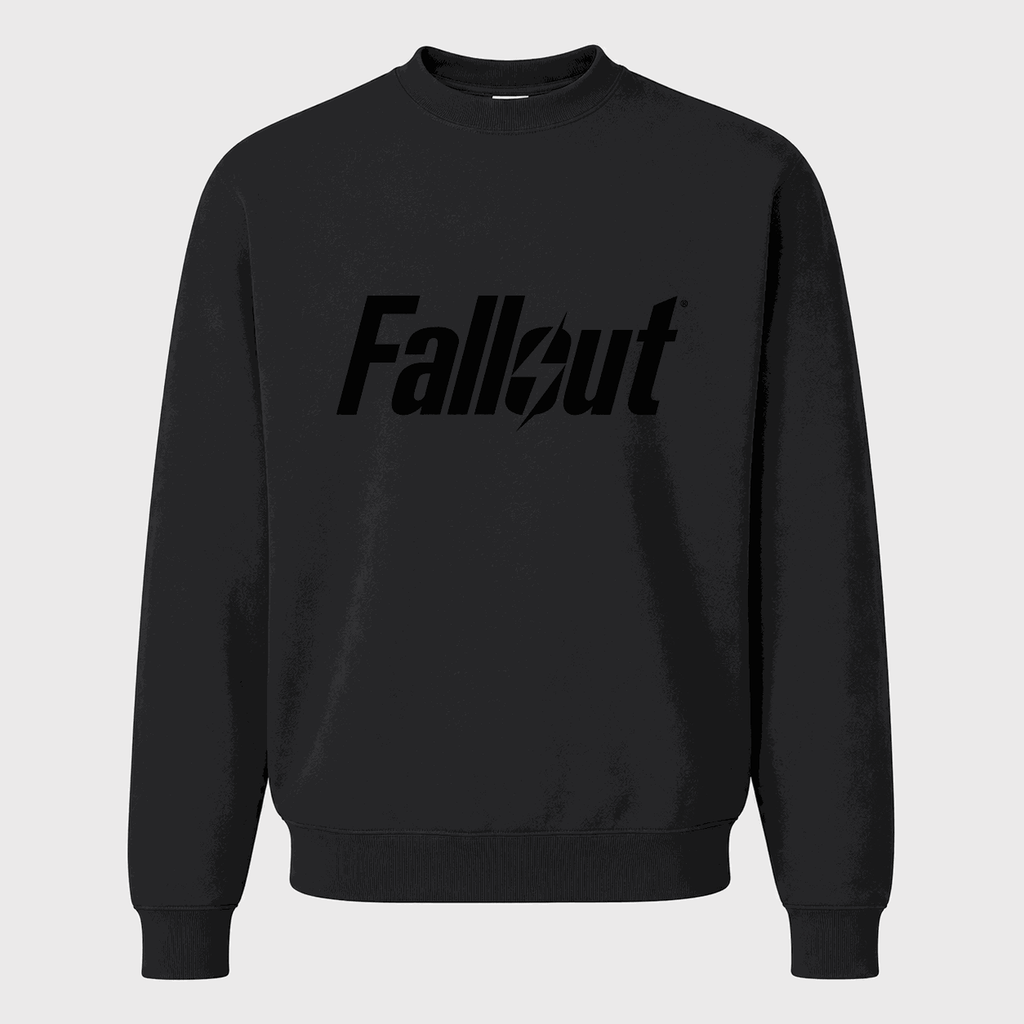 Men's Fallout Black Logo Crewneck Sweatshirt - Black