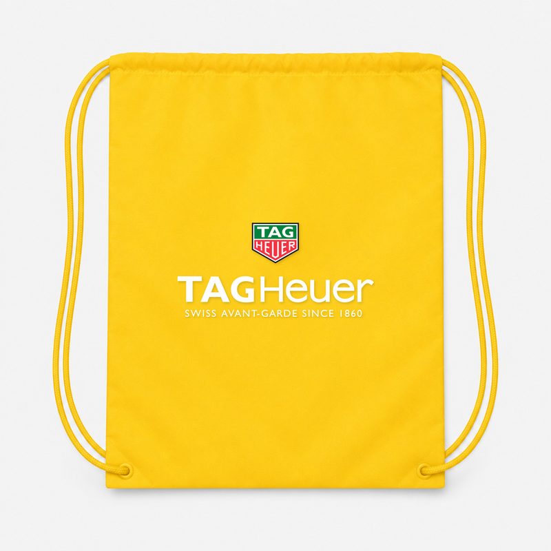 TAG Heuer White Drawstring Bag - Yellow