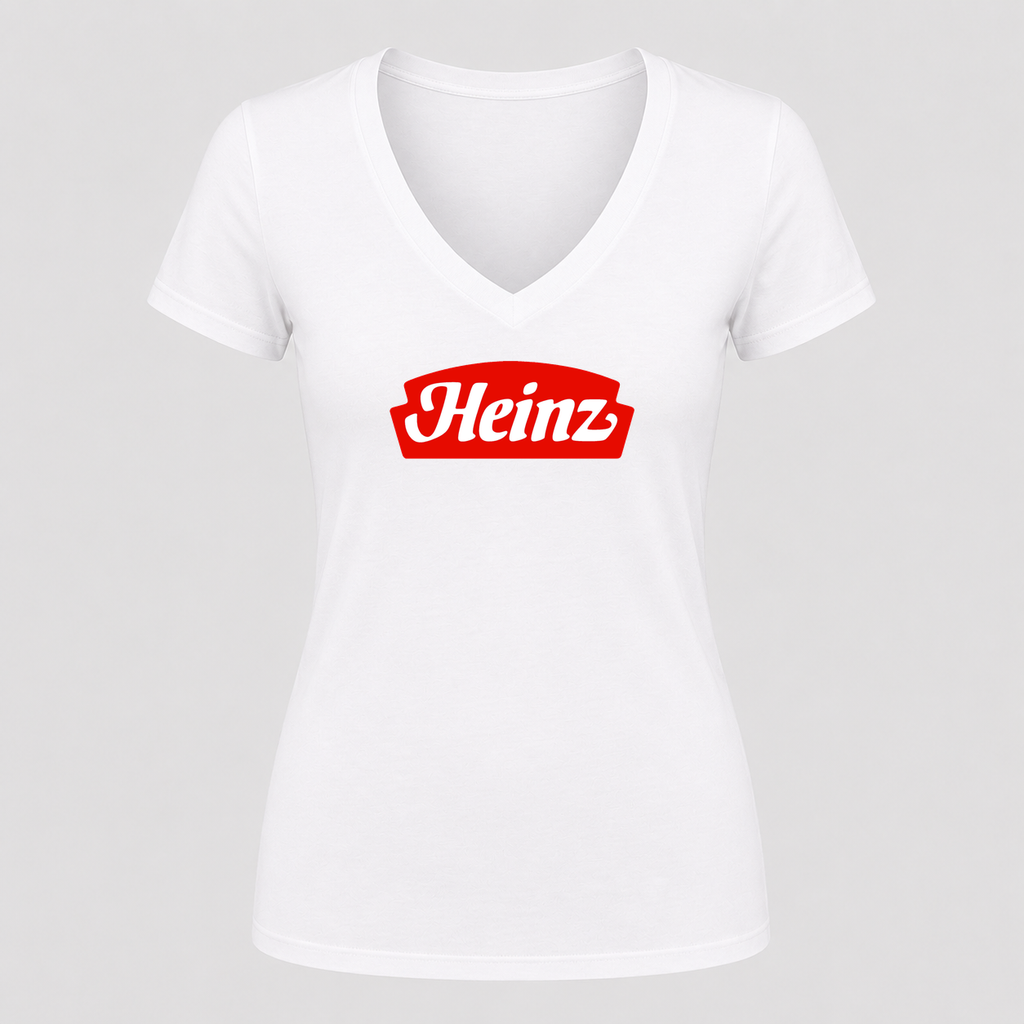 Women's Heinz V Neck T-Shirt in white