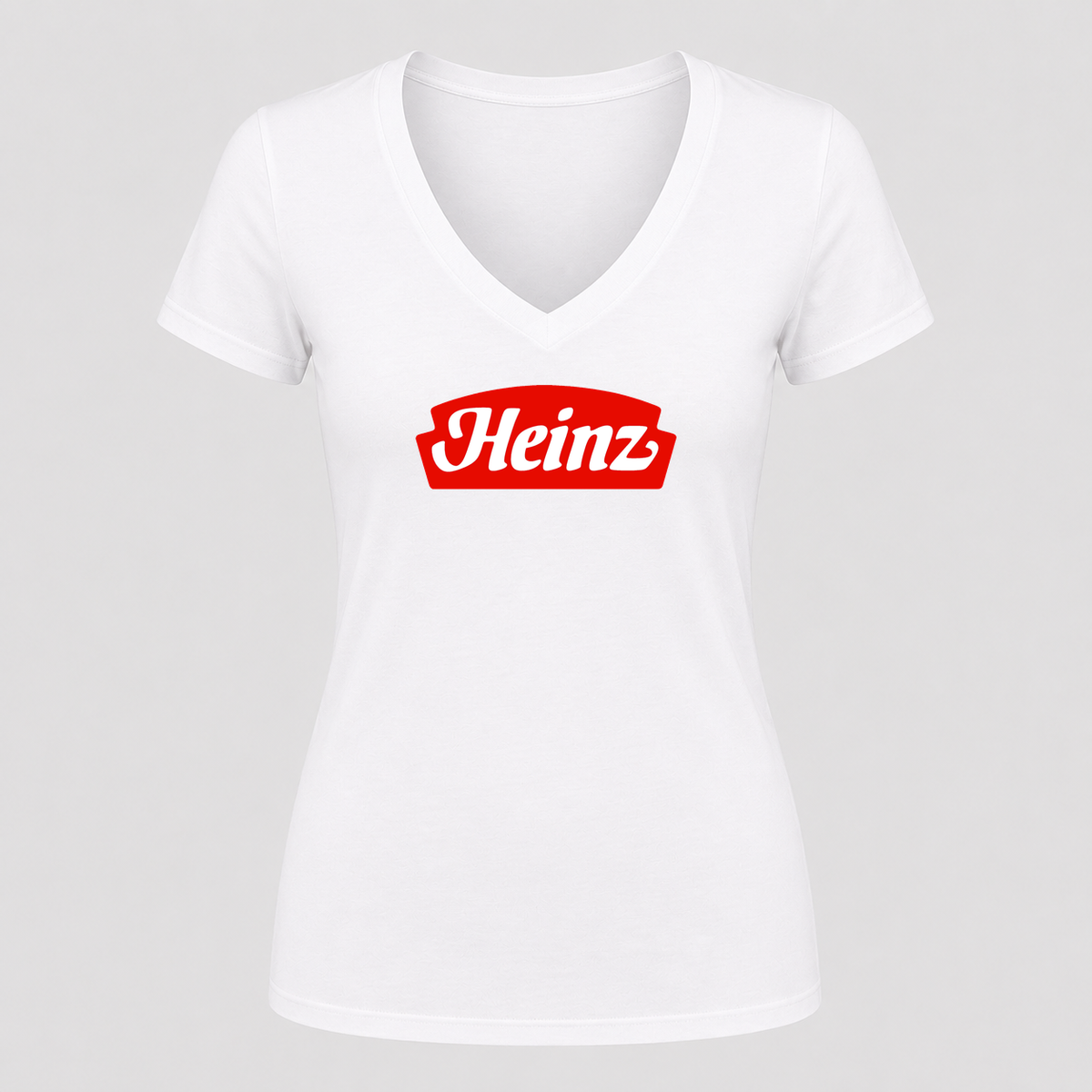 Women's Heinz V Neck T-Shirt in white