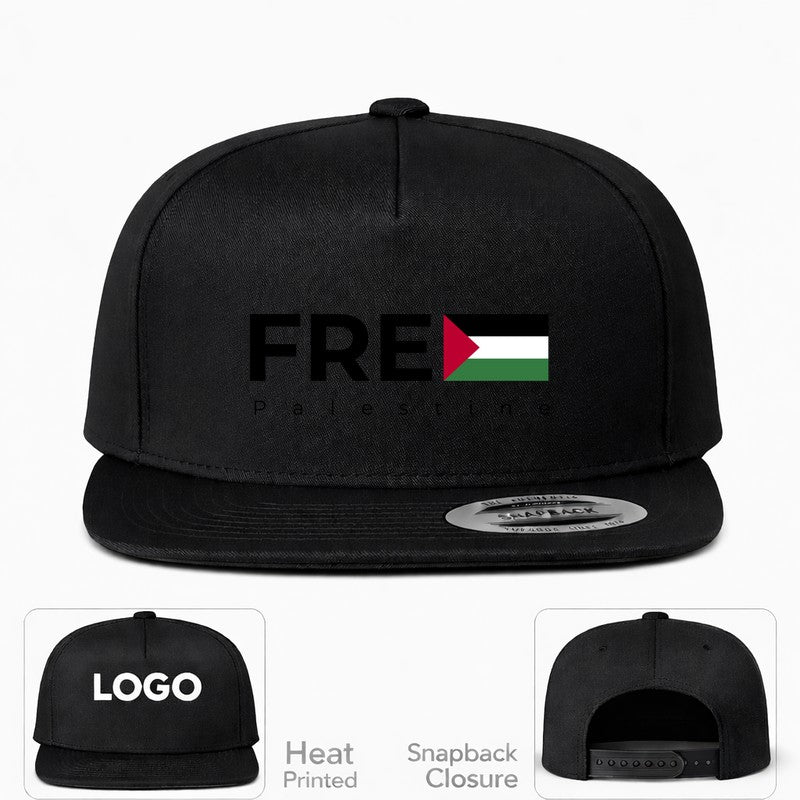 Free Palestine Black Logo Snapback Hat