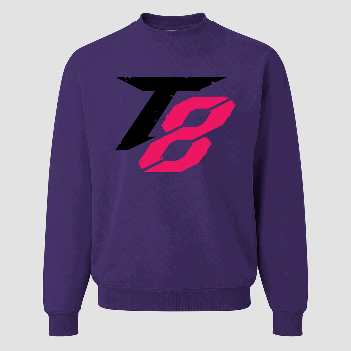Men's Tekken 8 Black Logo Crewneck Sweatshirt - Purple