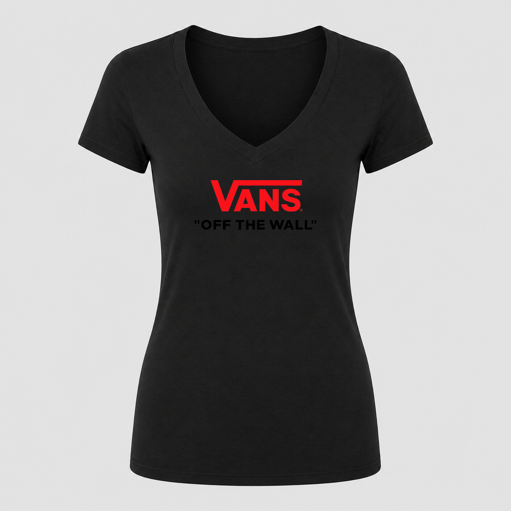 Women's Vans V Neck T-Shirt in black