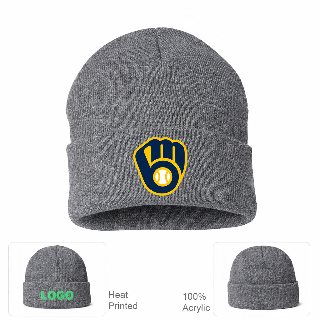 MLB Milwaukee Brewers Beanie Hat - Gray
