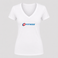 Women's 24 Hour Fitness V Neck T-Shirt in white