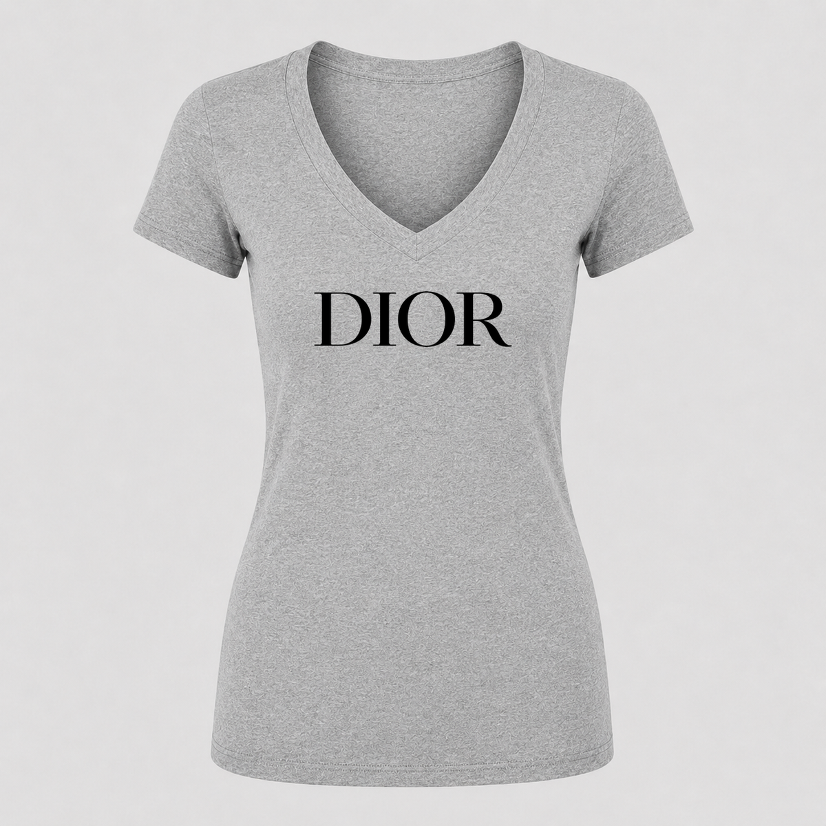 Women's Dior V Neck T-Shirt in gray