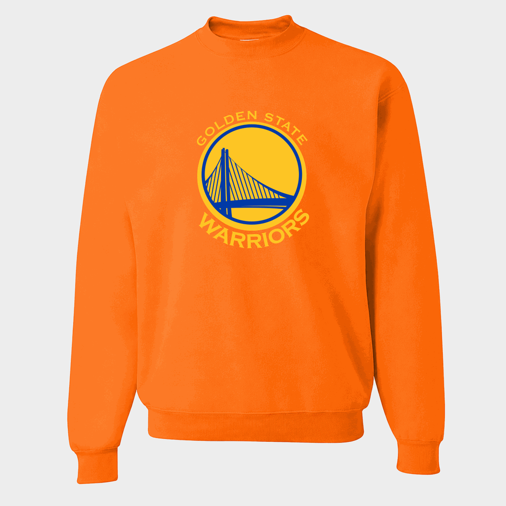 Men's Golden State Warriors Yellow Logo Crewneck Sweatshirt - Orange