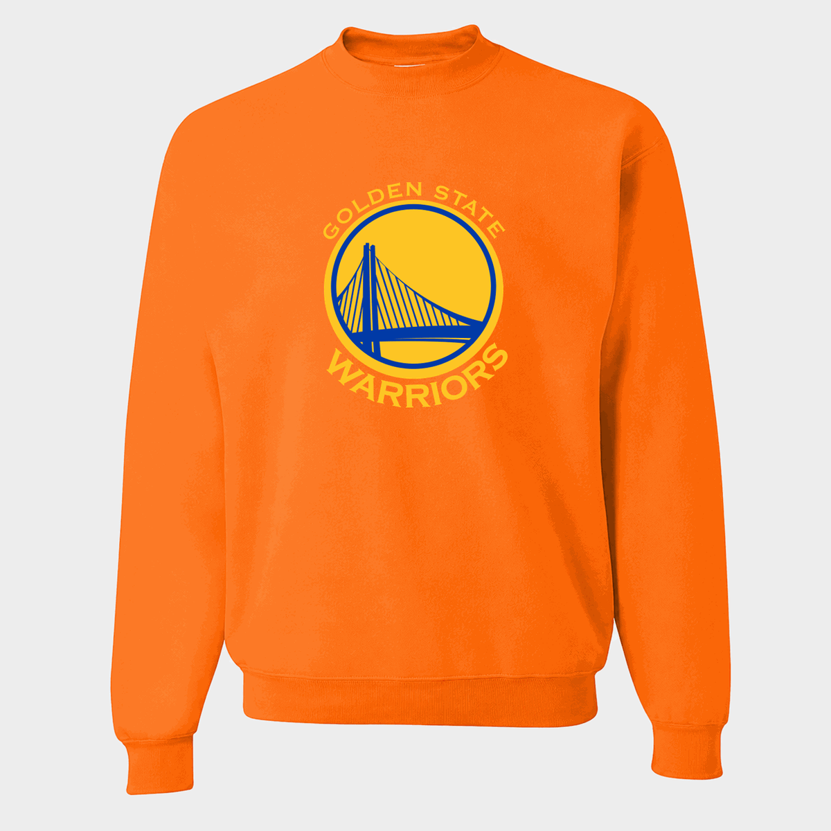 Men's Golden State Warriors Yellow Logo Crewneck Sweatshirt - Orange