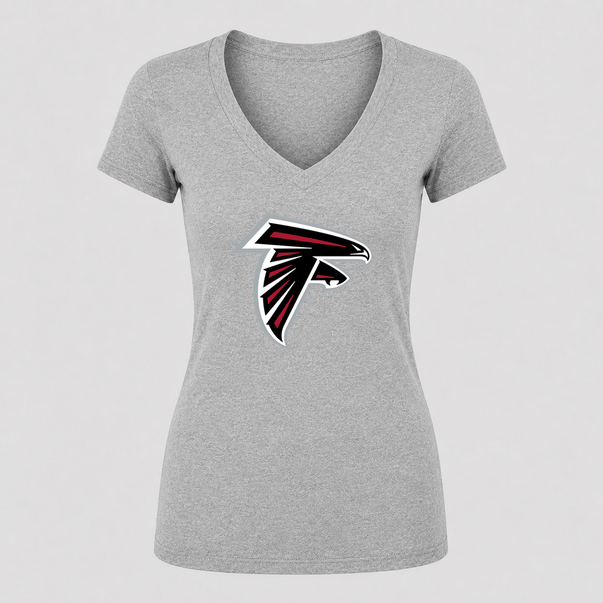 Women's Atlanta Falcons V Neck T-Shirt in gray