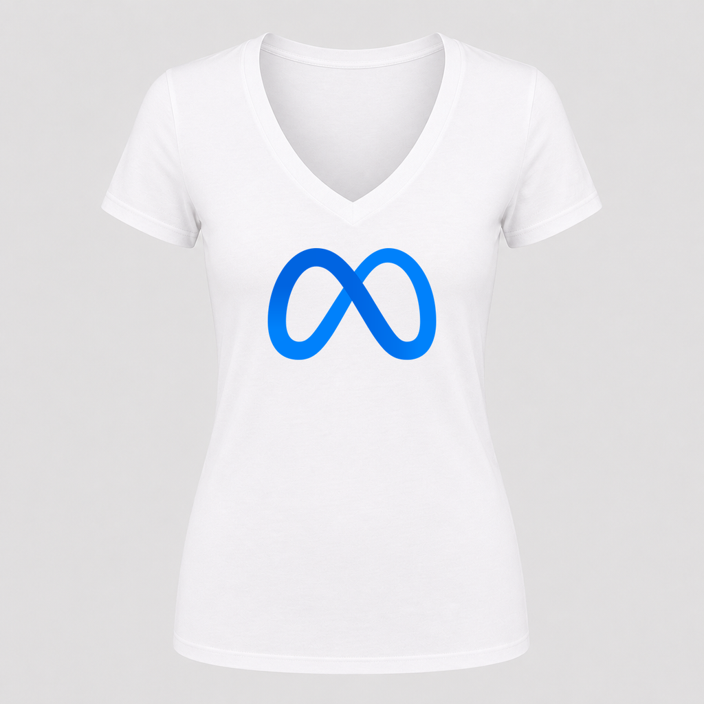 Women's Meta V Neck T-Shirt in white