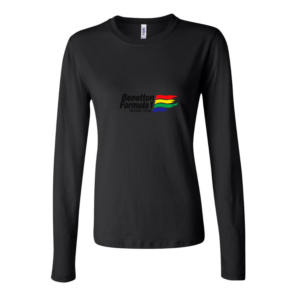 Women's Benetton Formula 1 Racing Team Long Sleeve T-Shirt - Black