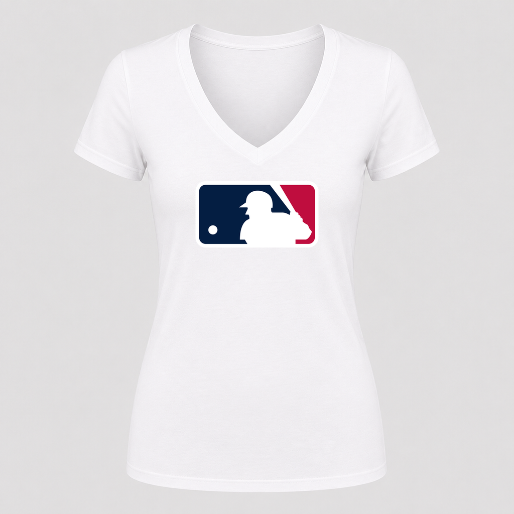 Women's Major League Baseball V Neck T-Shirt in white