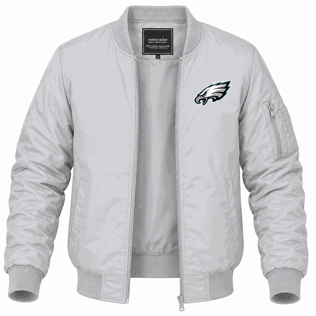 Men's Philadelphia Eagles Lightweight Bomber Jacket - Gray