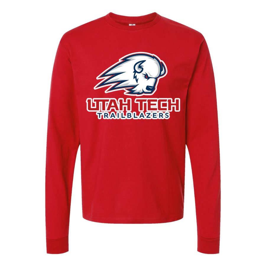 Men's Utah Tech Trailblazers Logo Long sleeves Cotton Blend T-Shirt - Red