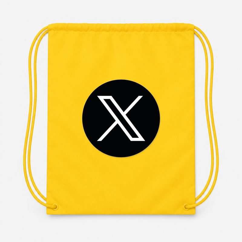 Twitter X Drawstring Bag - Yellow