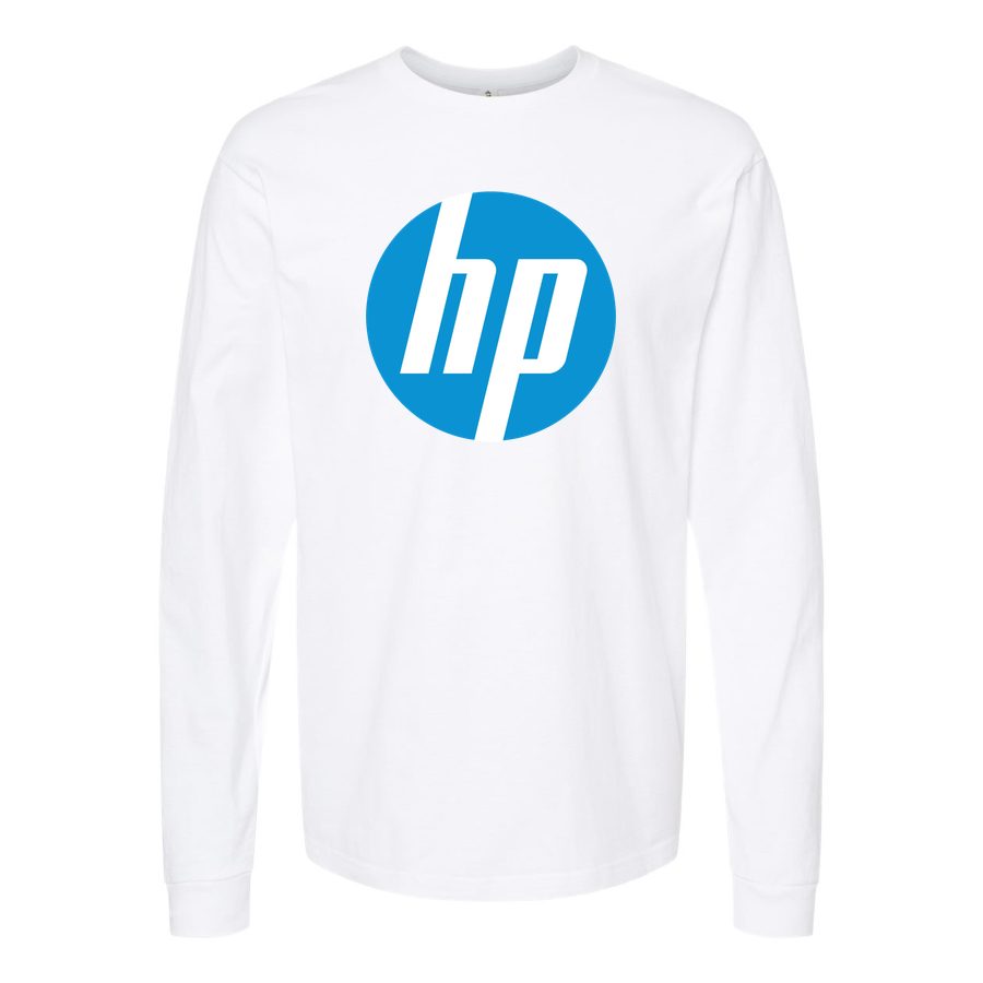 Men's hp-logo-transparent-free-png Long sleeves Cotton Blend T-Shirt - White