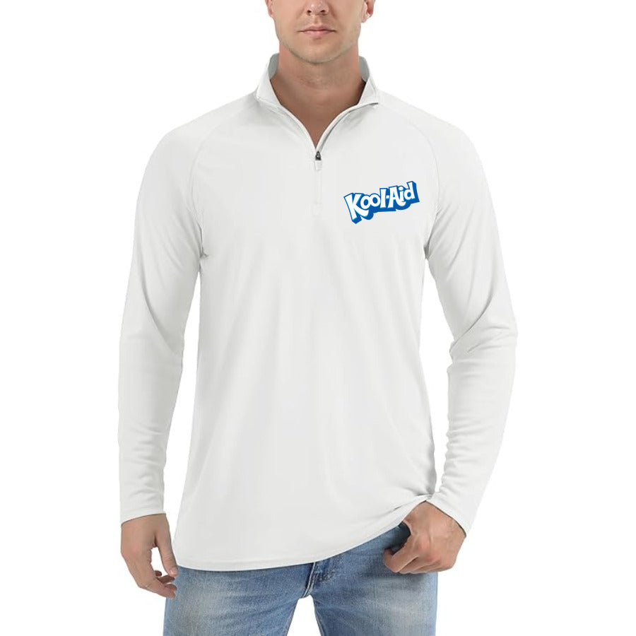 Kool aid brand quarter-zip athletic shirt in White