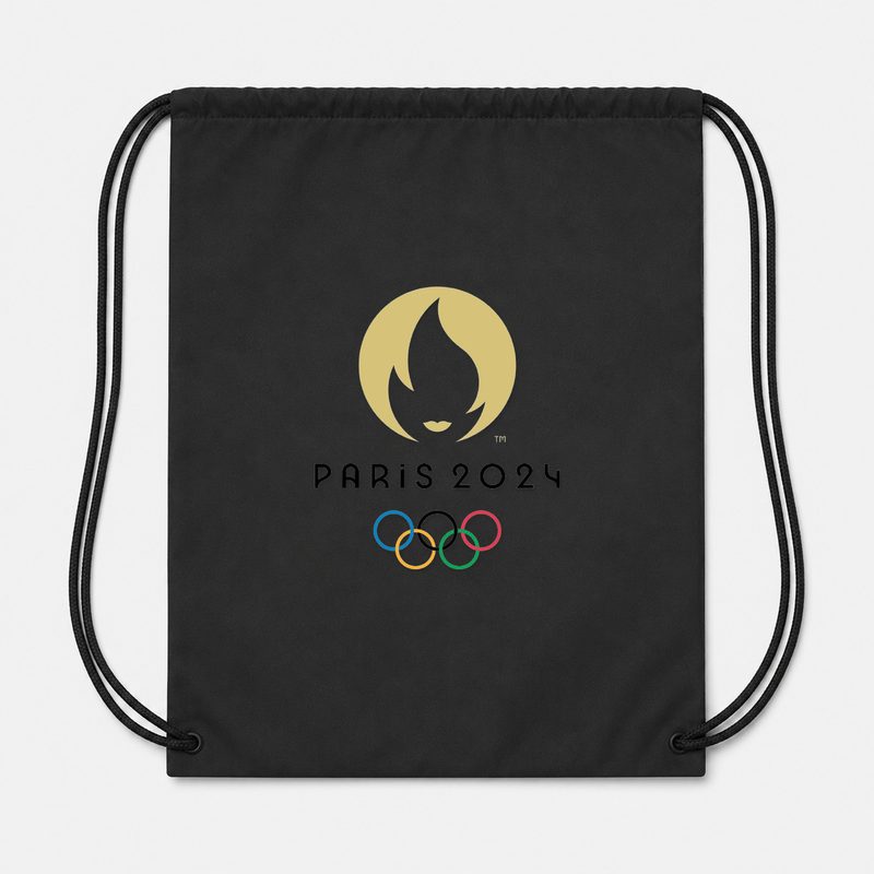Olympics 2024 Paris Black Drawstring Bag - Black