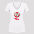 Women's Chuck E. Cheese V Neck T-Shirt in white