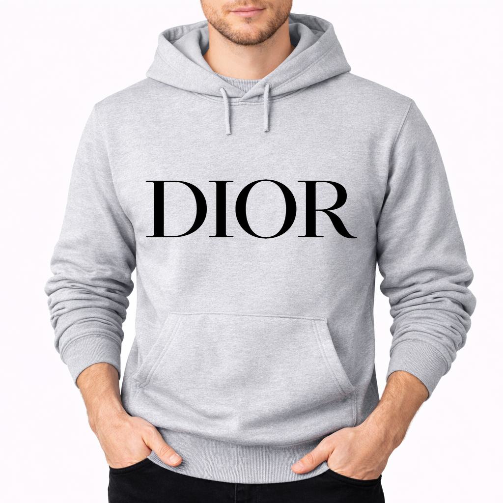 Men's Dior Pullover Hoodie - Gray