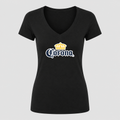 Women's Corona V Neck T-Shirt in black