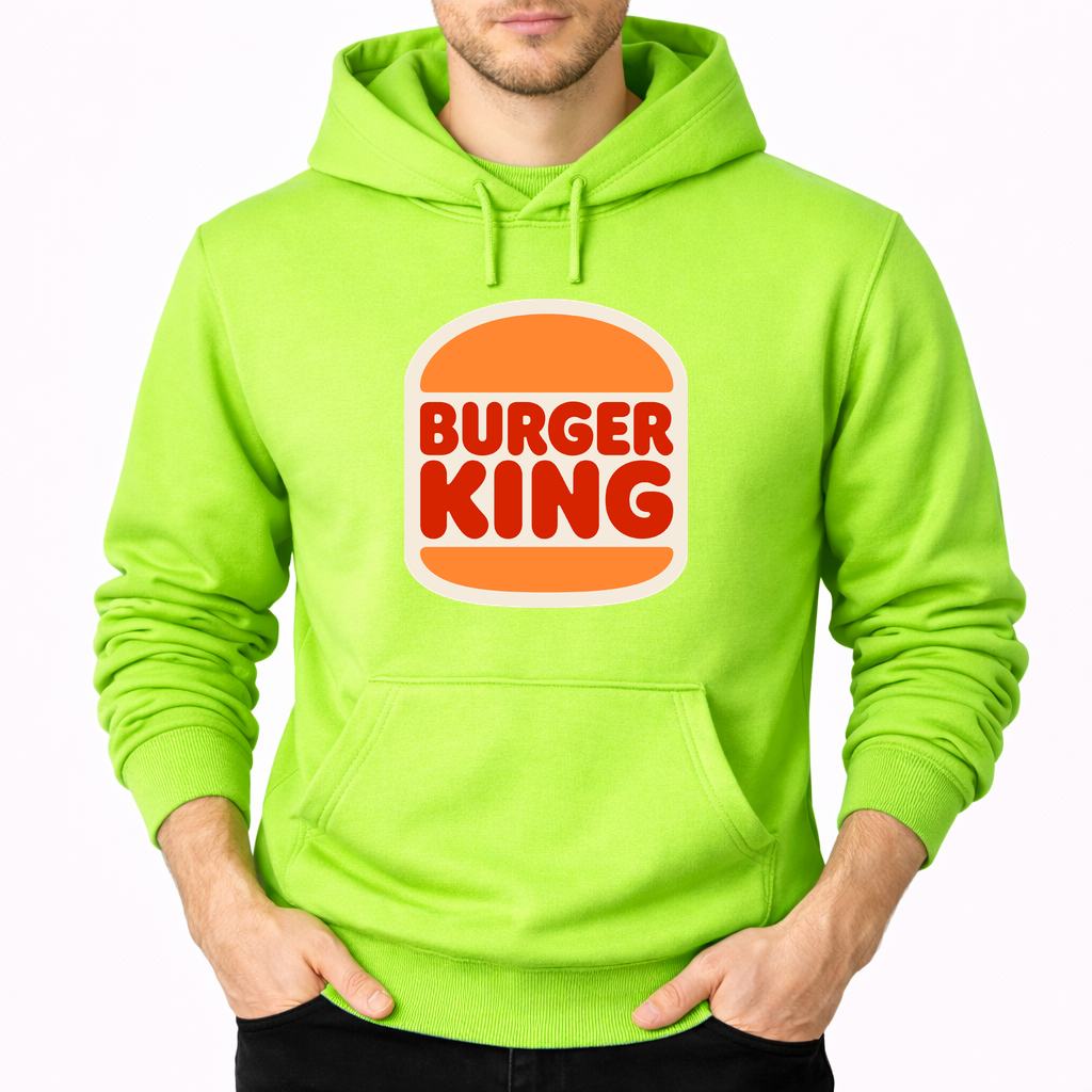Men's Burger King Pullover Hoodie - Lime green