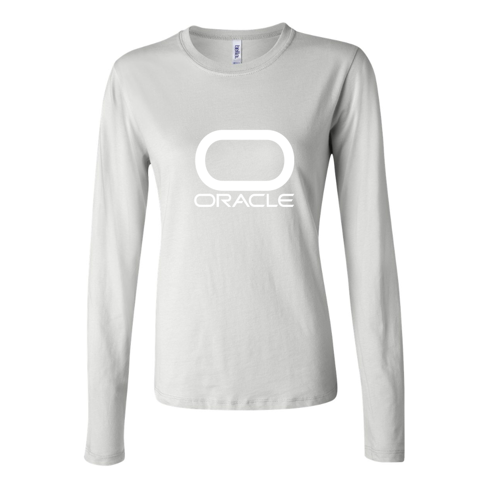 Women's Oracle Logo White Long Sleeve T-Shirt - White